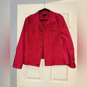 Talbots Women's Red Denim Jacket 2X